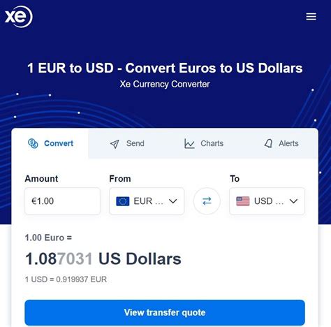 xe converter dollar euro.